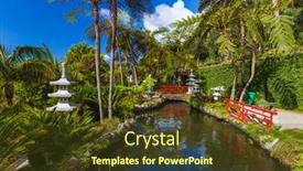  Presentation with tropical - Beautiful slides featuring monte-tropical-garden-in-madeira backdrop and a tawny brown colored foreground