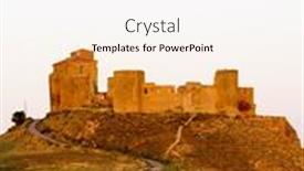  Presentation with castle - PPT layouts with montearagon-castle-huesca-province-aragon background and a sky blue colored foreground