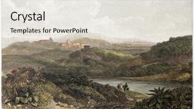  Presentation with old london - Slides enhanced with montechiaro old view sicily create background and a sky blue colored foreground