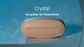  Presentation with drug - Presentation design having montelukast-drug-pill-medication-ob background and a ocean colored foreground