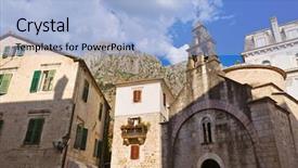  Presentation with kotor montenegro - Beautiful PPT theme featuring montenegro - nature and architecture background backdrop and a light blue colored foreground