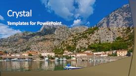  Presentation with kotor montenegro - Beautiful slide set featuring montenegro - nature and architecture background backdrop and a teal colored foreground