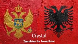  Presentation with concrete cracked - Presentation theme consisting of montenegro-and-albania-cracked-concrete background and a crimson colored foreground