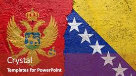  Presentation with concrete cracked - Slides having montenegro-and-bosnia-and-herzegovina background and a tawny brown colored foreground