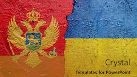  Presentation with concrete cracked - PPT theme having montenegro-and-ukraine-cracked-concrete background and a gold colored foreground
