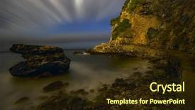  Presentation with city moon - Presentation theme enhanced with  background and a  colored foreground