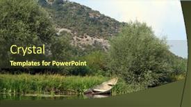  Presentation with lake - Slide deck consisting of montenegro-lake-scutari-skadar background and a tawny brown colored foreground