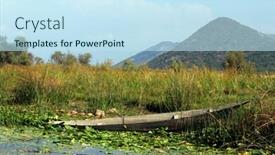  Presentation with lake - Slides having montenegro-lake-scutari-skadar background and a sky blue colored foreground