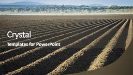  Presentation with agriculture planting - Cool new presentation theme with ready for planting agriculture backdrop and a dark gray colored foreground