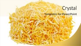  Presentation with shredded cheese - PPT theme consisting of monterey jack and cheddar cheese background and a blonde colored foreground