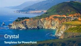  Presentation with coast - Theme consisting of monterey ocean - big sur california coast background and a ocean colored foreground