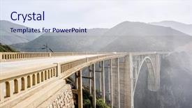  Presentation with river or creek - Presentation theme featuring monterey ocean - bixby creek bridge on highway background and a sky blue colored foreground