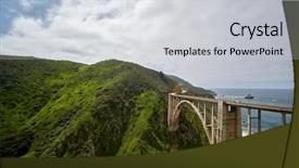  Presentation with highway accidents - PPT layouts consisting of monterey pacific coast - bixby creek bridge on highway background and a  colored foreground