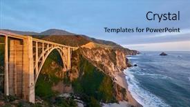  Presentation with highway - Audience pleasing PPT layouts consisting of monterey pacific coast - bixby creek bridge on highway backdrop and a  colored foreground