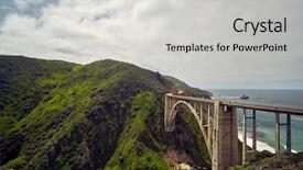  Presentation with highway - PPT theme consisting of monterey pacific coast - bixby creek bridge on highway background and a  colored foreground