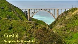  Presentation with highway dallas - Slides having monterey pacific coast - bixby creek bridge on highway background and a  colored foreground