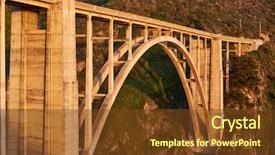  Presentation with highway - Beautiful presentation theme featuring monterey pacific coast - bixby creek bridge on highway backdrop and a  colored foreground