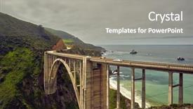  Presentation with river or creek - Beautiful theme featuring monterey pacific coast - bixby creek bridge on highway backdrop and a  colored foreground