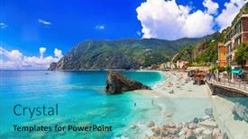  Presentation with italy - Audience pleasing slide deck consisting of monterosso-al-mare-with-great backdrop and a teal colored foreground