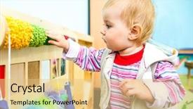  Presentation with montessori - PPT theme enhanced with montessori kids - cute little boy background and a lemonade colored foreground