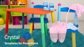  Presentation with baby clothes - PPT layouts with montessori kids - small and colorful table background and a  colored foreground
