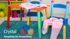  Presentation with baby clothes - Presentation theme with montessori kids - small and colorful table background and a  colored foreground