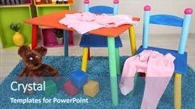  Presentation with baby clothes - Theme having montessori kids - small and colorful table background and a  colored foreground