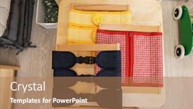  Presentation with montessori - PPT theme consisting of montessori-material-for-the-learning background and a coral colored foreground