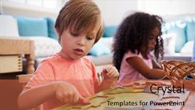  Presentation with montessori - Beautiful slides featuring montessori pupil working at desk backdrop and a  colored foreground