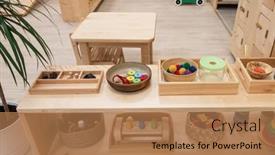  Presentation with montessori - PPT layouts enhanced with montessori-school-for-the-learning background and a coral colored foreground