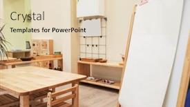  Presentation with school children - Slide deck enhanced with montessori-school-for-the-learning background and a lemonade colored foreground