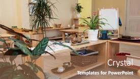  Presentation with montessori - Colorful PPT layouts enhanced with montessori-school-for-the-learning backdrop and a coral colored foreground