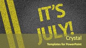  Presentation with road - Cool new PPT theme with new month - it's july written backdrop and a tawny brown colored foreground
