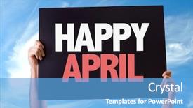  Presentation with sky - PPT theme consisting of month march - happy april card with sky background and a light blue colored foreground