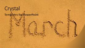  Presentation with sand - Cool new presentation design with month march in the sand backdrop and a gold colored foreground