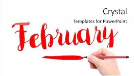  Presentation with february - Colorful presentation theme enhanced with month of february written backdrop and a white colored foreground