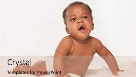  Presentation with african american baby - Colorful presentation design enhanced with month old african american baby backdrop and a coral colored foreground