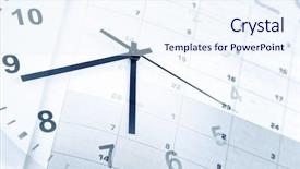  Presentation with clock face - Presentation theme consisting of monthly meeting - clock face and calendar composite background and a sky blue colored foreground