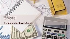  Presentation with monthly report - Beautiful presentation theme featuring monthly-report-finance-concept backdrop and a lemonade colored foreground