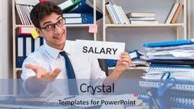  Presentation with busy - Beautiful presentation theme featuring monthly report management - busy frustrated businessman angry backdrop and a teal colored foreground