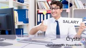  Presentation with angry miners - Amazing presentation design having monthly report management - busy frustrated businessman angry backdrop and a light blue colored foreground