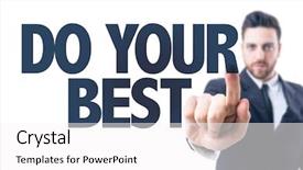  Presentation with best - Amazing presentation design having monthly reveiw - business man pointing the text backdrop and a white colored foreground