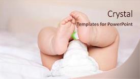  Presentation with baby diapers - Slide deck with months old baby wearing diapers background and a lemonade colored foreground