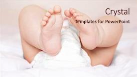  Presentation with baby diapers - Presentation design consisting of months old baby wearing diapers background and a lemonade colored foreground