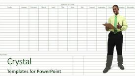  Presentation with task - Colorful theme enhanced with months passing - man with thumbs up backdrop and a  colored foreground