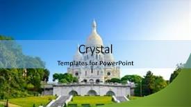  Presentation with sunrise - Presentation theme with montmartre at sunrise - basilica sacre background and a light blue colored foreground