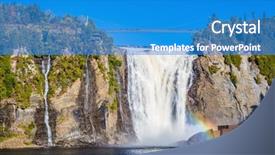  Presentation with falls - Cool new presentation with montmorency falls park in quebec backdrop and a teal colored foreground