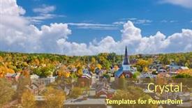  Presentation with skyline - Presentation theme enhanced with montpelier-town-skyline-at-autumn background and a tawny brown colored foreground