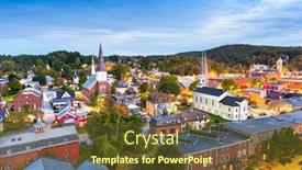  Presentation with columbus ohio usa skyline - PPT theme consisting of montpelier-vermont-usa-autumn-town background and a tawny brown colored foreground