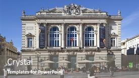  Presentation with opera - Audience pleasing slide set consisting of montpellier-france-august-14-opera backdrop and a gray colored foreground